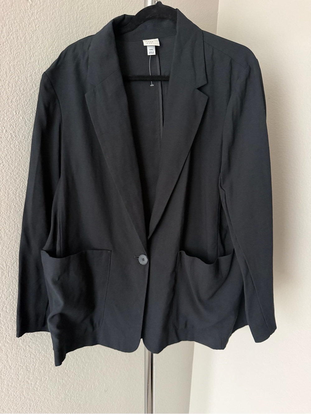 Target Black Women's Single-Button Blazer with Patch Pockets